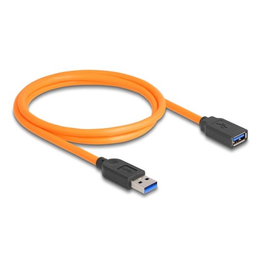 Delock USB 5 Gbps kábel A-típusú USB apa - A-hüvely USB apa kötött felvételre 1 m narancs színű (87963)