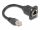 Delock D-típusú RJ45 kábel apa   anya Cat.5e fekete, 20 cm (87964)