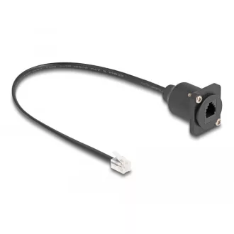   Delock D-típusú RJ10 kábel apa   anya fekete 30 cm (87965)