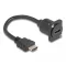 Delock D-típusú HDMI kábel apa   anya fekete 20 cm (87966)