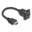 Delock D-típusú HDMI kábel apa   anya fekete 20 cm (87966)