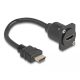 Delock D-típusú HDMI kábel apa   anya fekete 20 cm (87966)