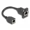 Delock D-típusú RJ45 kábel anya   anya Cat.5e fekete 20 cm (87968)