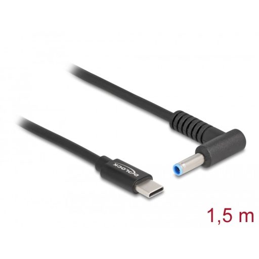 Delock Laptop töltőkábel USB Type-C  apa - HP 4,5 x 3,0 mm apa (87971)