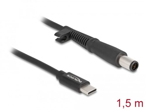 Delock Laptop töltőkábel USB Type-C  apa - HP 7,4 x 5,0 mm apa