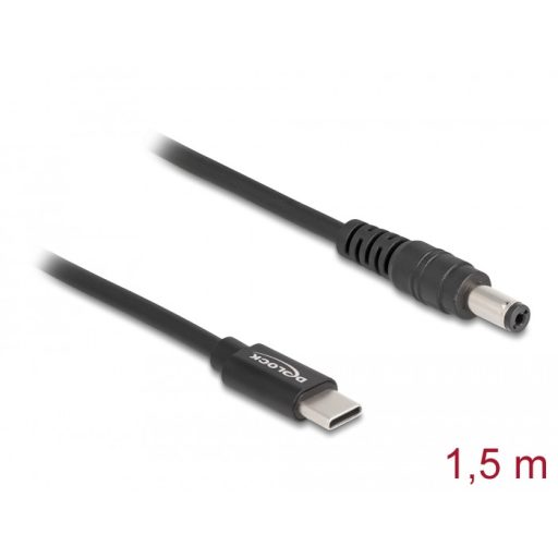 Delock Laptop töltőkábel USB Type-C  apa - 5,5 x 2,1 mm apa (87977)
