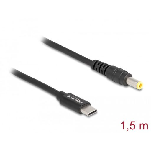 Delock Laptop töltőkábel USB Type-C  apa - 5,5 x 2,5 mm apa (87978)