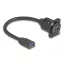 Delock D-típusú USB 5 Gbps kábel A-típusú anya   A-típusú anya fekete 20 cm (87983)