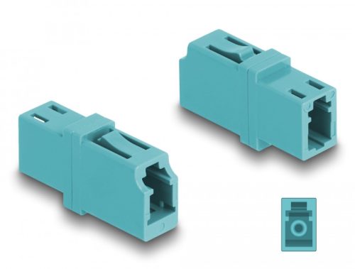 Delock Optikai szál párosító LC Simplex anya - LC Simplex anya OM3 aqua (87987)
