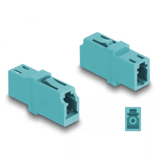Delock Optikai szál párosító LC Simplex anya - LC Simplex anya OM3 aqua (87987)
