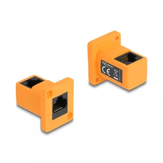   Delock D-típusú Modul RJ45 anya   anya 90 fokban hajlított narancssárga (87997)