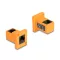 Delock D-típusú Modul RJ45 anya   anya 90 fokban hajlított narancssárga (87997)