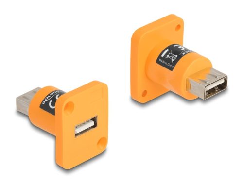 Delock D-típusú Modul A-típusú USB 2.0 csatlakozós anya   anya narancssárga (87999)