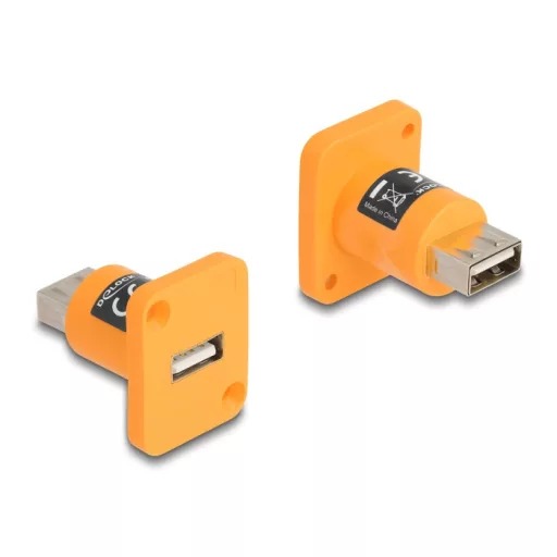 Delock D-típusú Modul A-típusú USB 2.0 csatlakozós anya   anya narancssárga (87999)