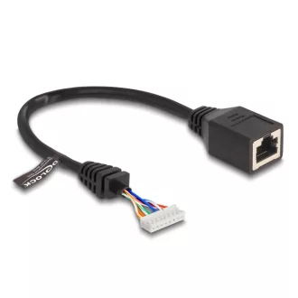   Delock Kábel RJ45 anya   tűfej anya 2,00 mm 8 tűs 23 cm Cat.5e, fekete (88006)