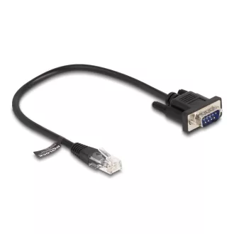  Delock Kábel RJ45 apa - soros RS-232 D-Sub 9 apa, 30 cm, fekete (88008)