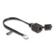 Delock Kábel RJ12 apa - RJ12 anya védő fedéllel 20 cm, fekete (88009)