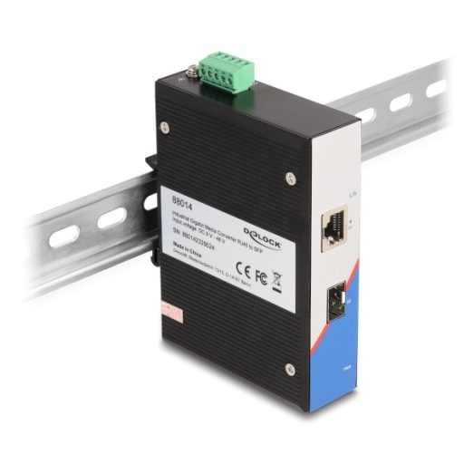 Delock Ipari Gigabit Média Átalakító RJ45 - SFP DIN sínhez (88014)
