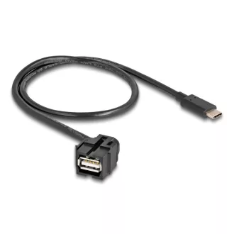   Delock Keystone modul, USB 2.0 A-anya > USB Type-C  apa 250 , kábellel 0,5 m (88056)
