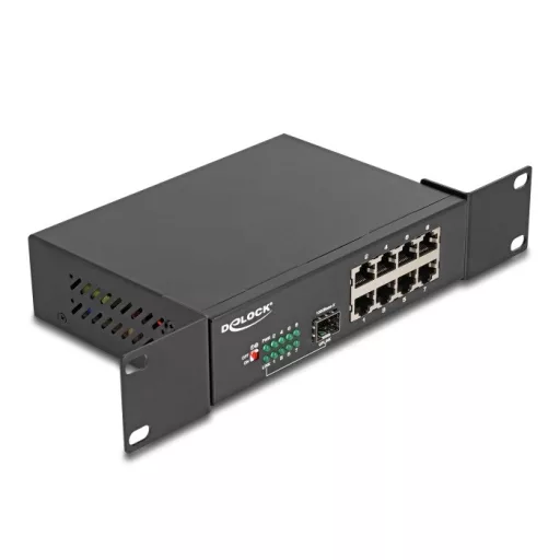 Delock 10" Gigabit Ethernet-kapcsoló, 8 port + 1 SFP (88064)