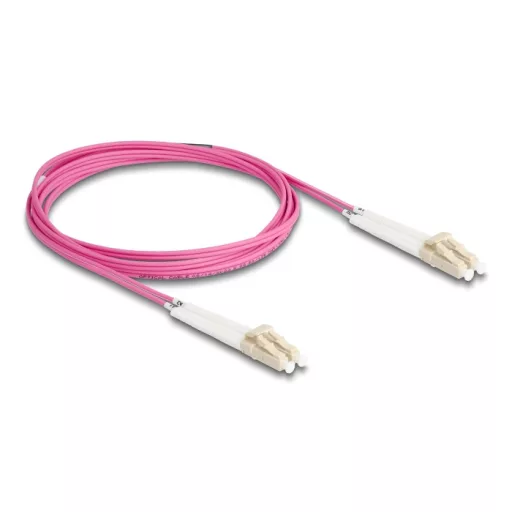 Delock Üvegszálas optikai kábel LC Duplex - LC Duplex egyszerű többszörös, OM4 hajlított, 2 m (88088)