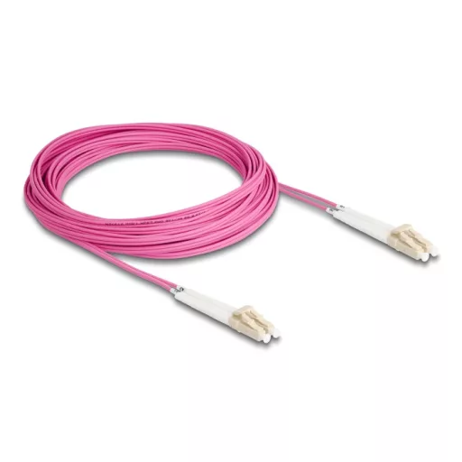 Delock Üvegszálas optikai kábel LC Duplex - LC Duplex egyszerű többszörös, OM4 hajlított, 10 m (88091)