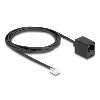   Delock Telefonkábel RJ11 apa - RJ45 anya, fekete, 2 m (88093)