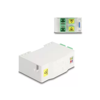   Delock Optikai szál csatlakoztató doboz DIN sínhez csatlakozó tartállyal és 4 x SC Simplex coupler-rel (88097)