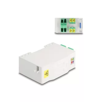   Delock Optikai szál csatlakoztató doboz DIN sínhez csatlakozó tartállyal és 4 xLC Duplex coupler-rel (88098)