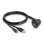 Delock USB 2.0 kábel A-típusú és USB Type-C  apa, 90 -ban hajlított A-típusú USB anya és 90 -ban hajlított USB Type-C  anya végződéssel 1 m fekete (88103)