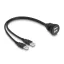 Delock USB 2.0 kábel 2 x USB A-típusú apa végződéssel, valamint egy 2 x USB A-típusú anya beépített végződéssel 1 m, fekete (88104)
