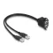 Delock USB 2.0 kábel 2 x USB A-típusú apa végződéssel, valamint egy 2 x USB A-típusú anya csavarokkal beépített végződéssel 1 m, fekete (88105)