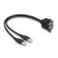 Delock USB 2.0 kábel 2 x USB A-típusú apa végződéssel, valamint egy 2 x USB A-típusú anya csavarokkal beépített végződéssel 1 m, fekete (88105)
