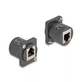   Delock D-típusú Modul RJ12 anya   anya csavarokkal fekete (88107)