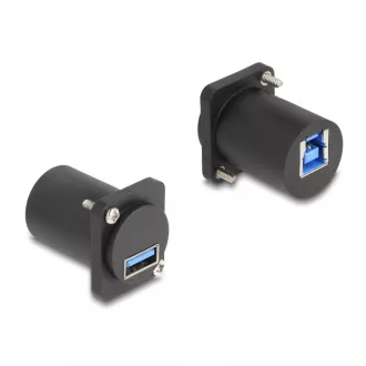   Delock D-típusú Modul USB 5 Gbps A-típusú hüvely - B-típusú hüvely csavarokkal fekete (88108)