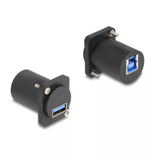 Delock D-típusú Modul USB 5 Gbps A-típusú hüvely - B-típusú hüvely csavarokkal fekete (88108)