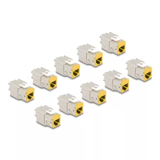   Delock Keystone Modul RJ45 anya - LSA Cat.6A eszközmentes sárga 10 db-os szett (88111)