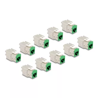   Delock Keystone Modul RJ45 anya - LSA Cat.6A eszközmentes zöld 10 db-os szett (88116)