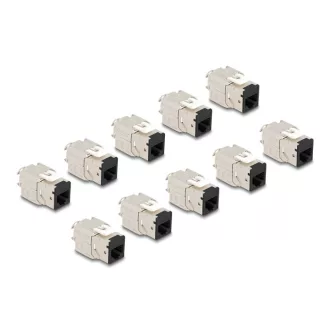   Delock Keystone Modul RJ45 anya - LSA Cat.6A eszközmentes fekete 10 db-os szett (88118)
