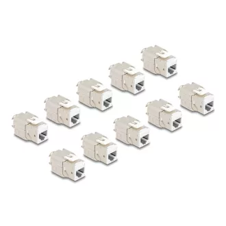   Delock Keystone Modul RJ45 anya - LSA Cat.6A eszközmentes fehér 10 db-os szett (88119)