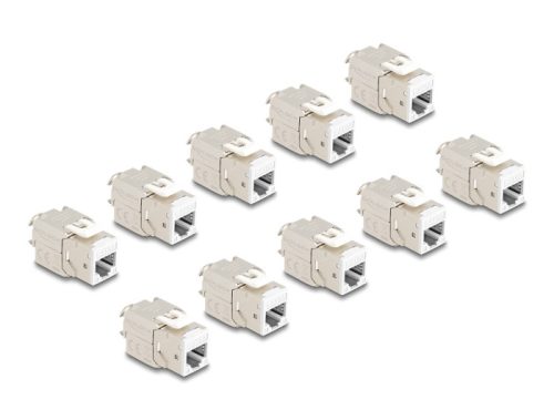 Delock Keystone Modul RJ45 anya - LSA Cat.6A eszközmentes fehér 10 db-os szett (88119)