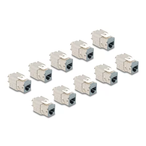 Delock Keystone Modul RJ45 anya - LSA Cat.6A eszközmentes szürke 10 db-os szett (88120)