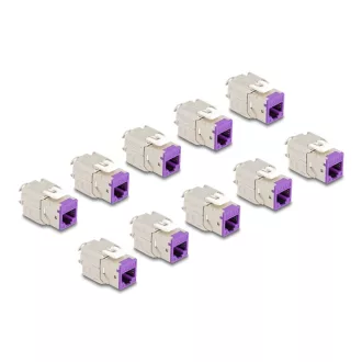   Delock Keystone Modul RJ45 anya - LSA Cat.6A eszközmentes ibolya 10 db-os szett (88121)