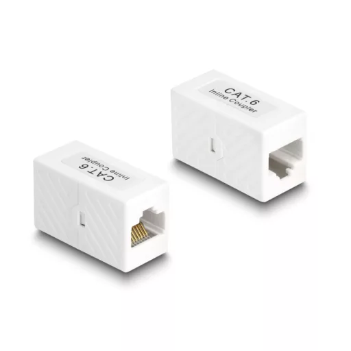 Delock Adapter RJ45 anya - RJ45 anya Cat.6 UTP, fehér (88133)