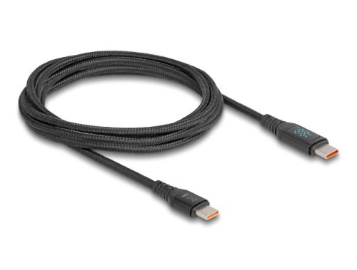 Delock USB 2.0 gyorstöltő kábel USB Type-C  apa - apa PD 3.1 140 W tápjelzővel, 1,20 m (88136)