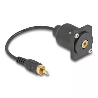 Delock D-típusú kábel RCA apa   anya fekete 20 cm (88152)
