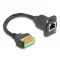 Delock D-típusú kábel RJ45 anya - Terminal Block nyomó gombbal Cat.5e fekete 30 cm (88153)