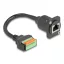 Delock D-típusú kábel RJ45 anya - Terminal Block nyomó gombbal Cat.5e fekete 30 cm (88153)