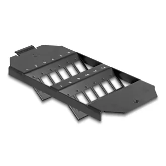   Delock Optikai szálas foglalat 12 portos SC Simplex / LC Duplex párosítókhoz fekete (88162)