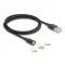 Delock Mágneses USB töltő készlet 8 tűs Lightning  / Micro USB / USB Type-C  csatlakozókkal, fekete 1 m (88165)